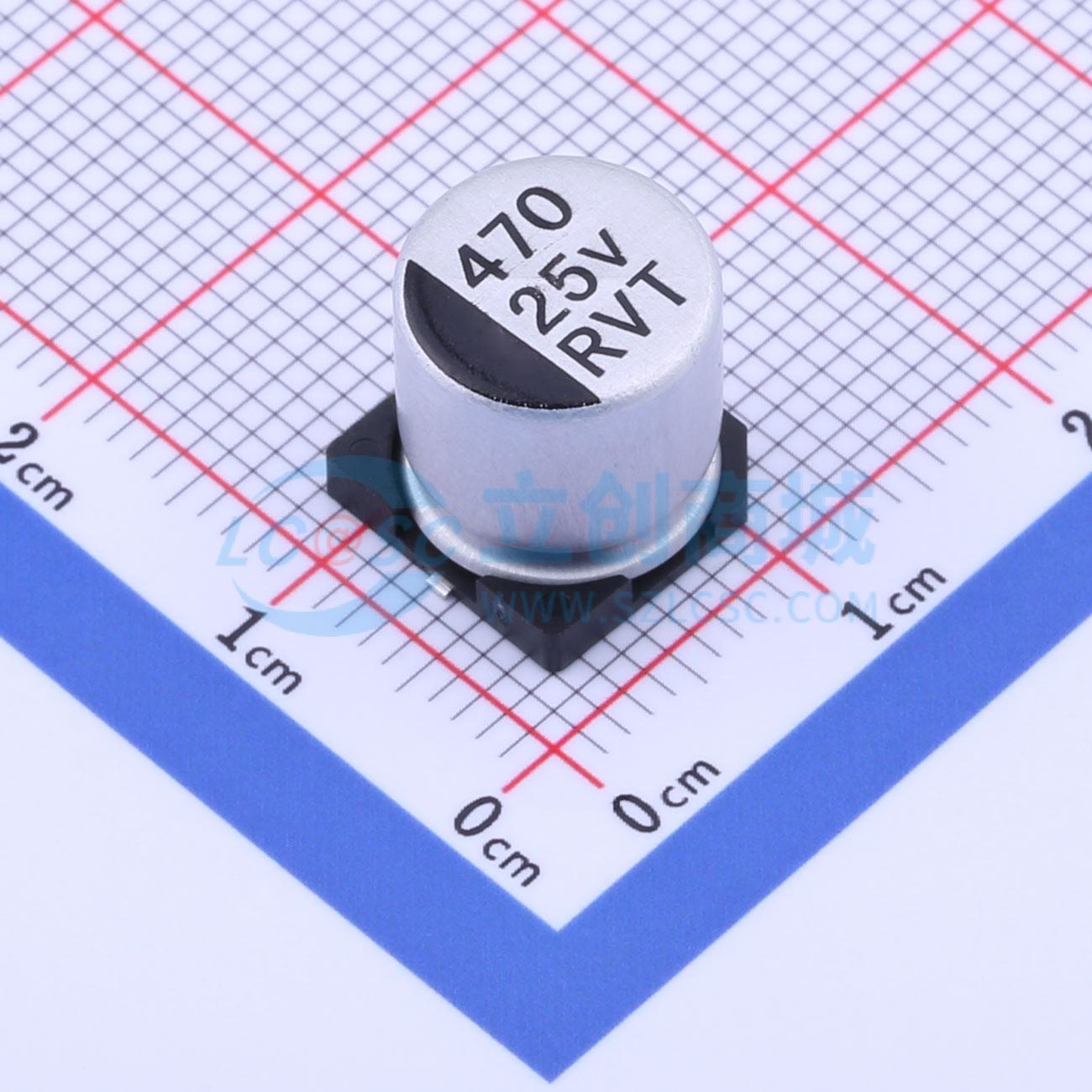 点击查看大图 RVT1E471M1010 470UF 25V实物图