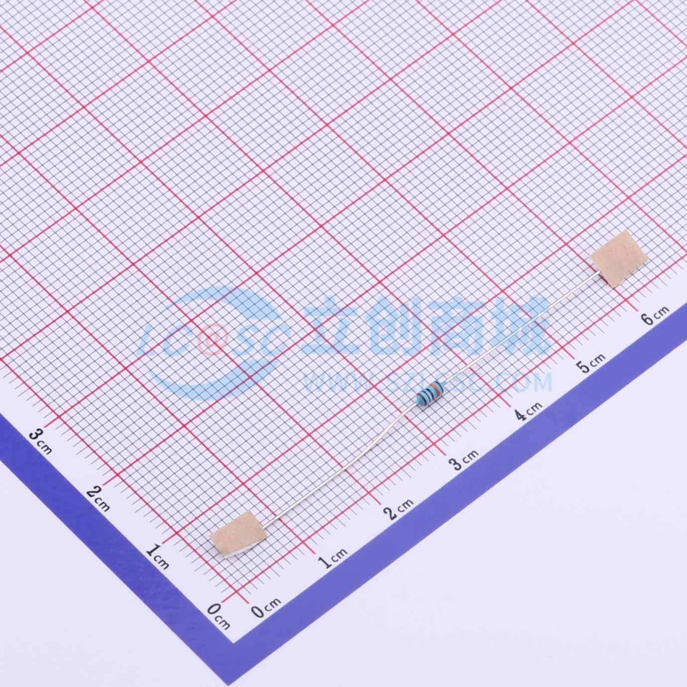 点击查看大图 MF1/8W-220KΩ±1%T52实物图