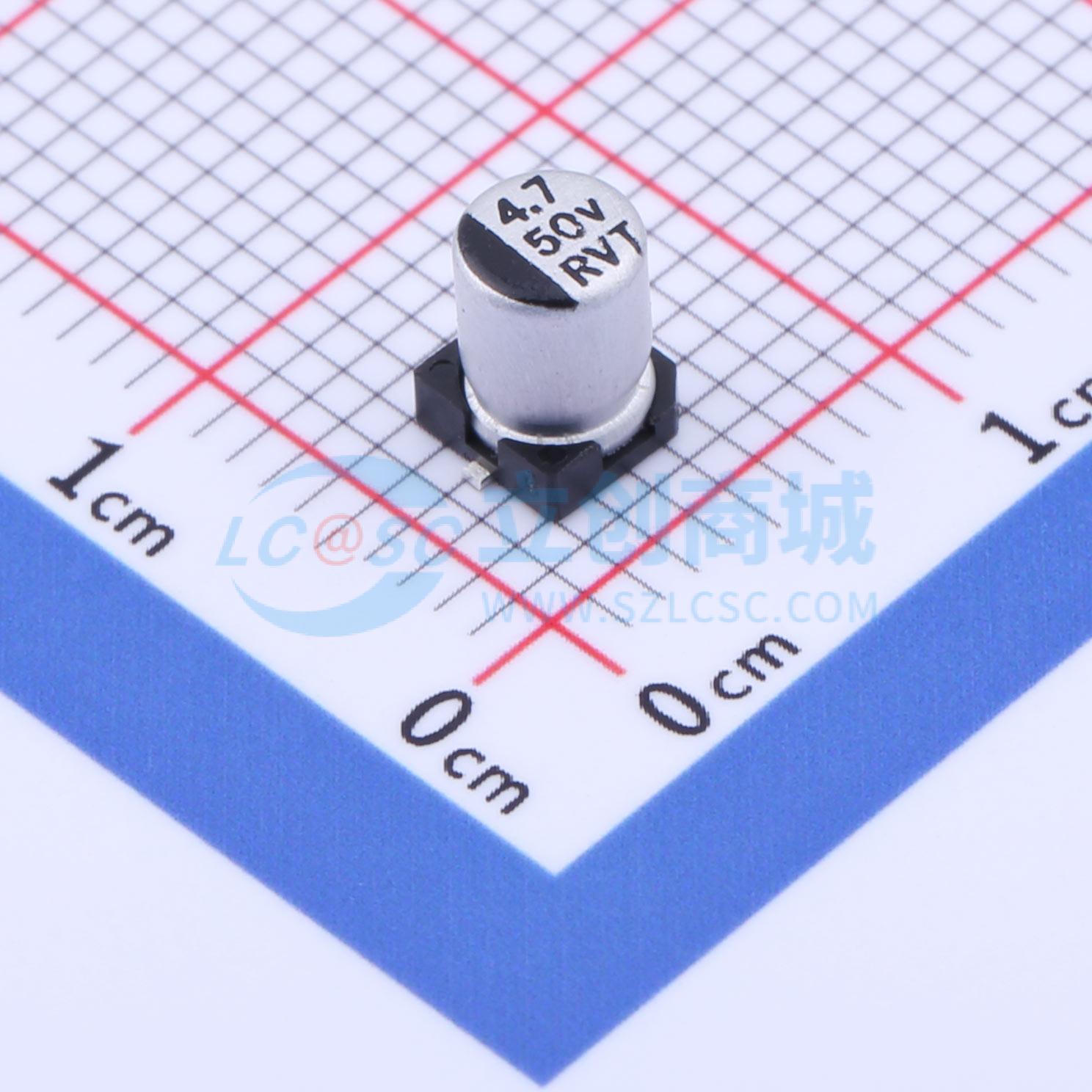 点击查看大图 RVT1H4R7M0405 4.7UF 50V实物图