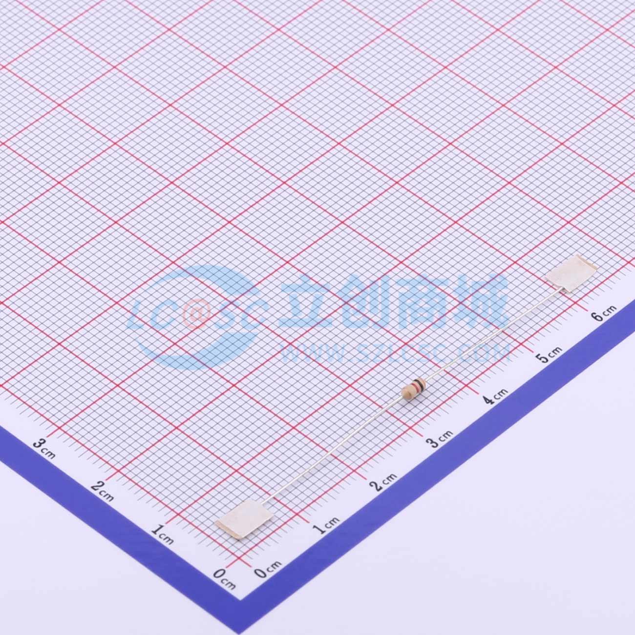 点击查看大图 CF1/6W-3KΩ±5%T52实物图