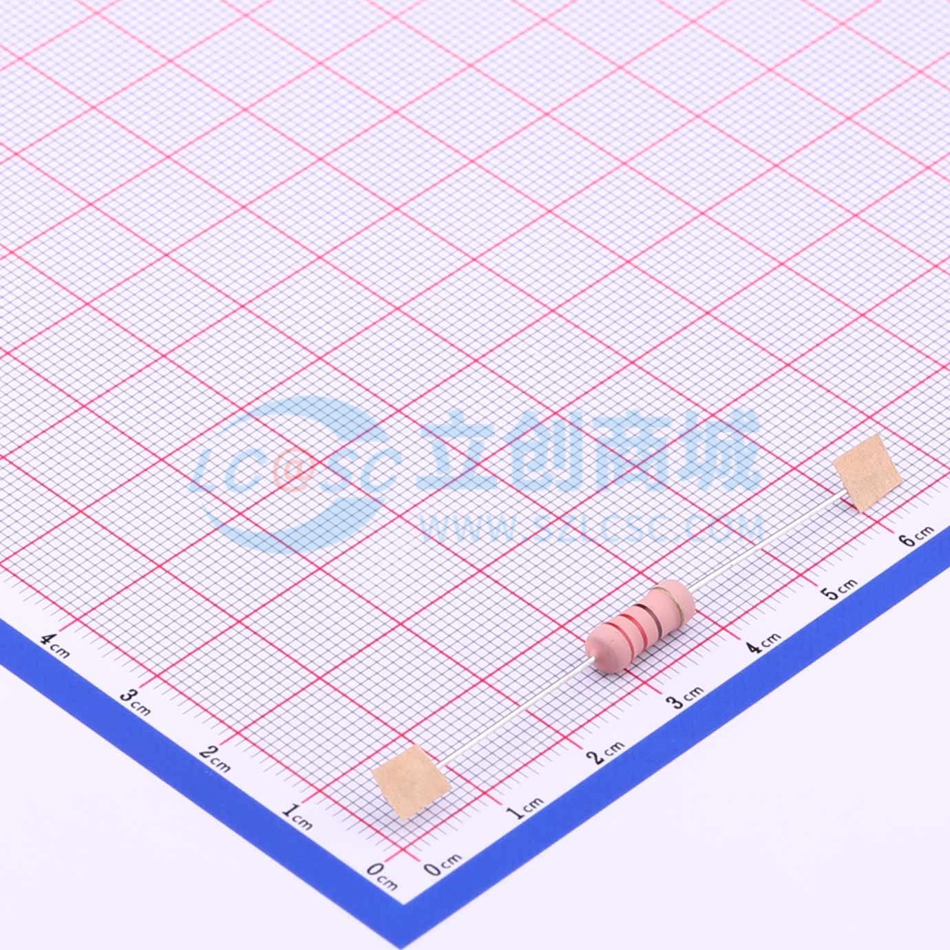点击查看大图 MO2WS-220Ω±5%-6T52实物图