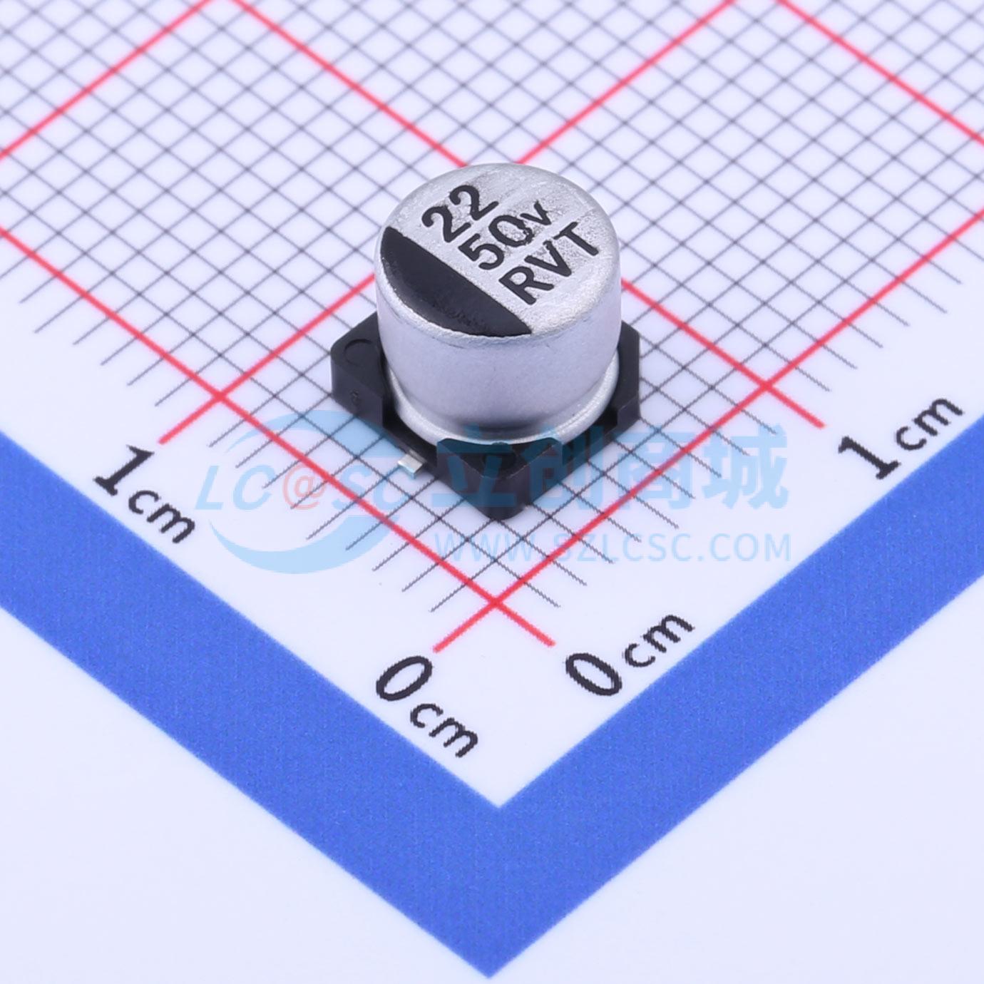 点击查看大图 RVT1H220M0605 22UF 50V实物图
