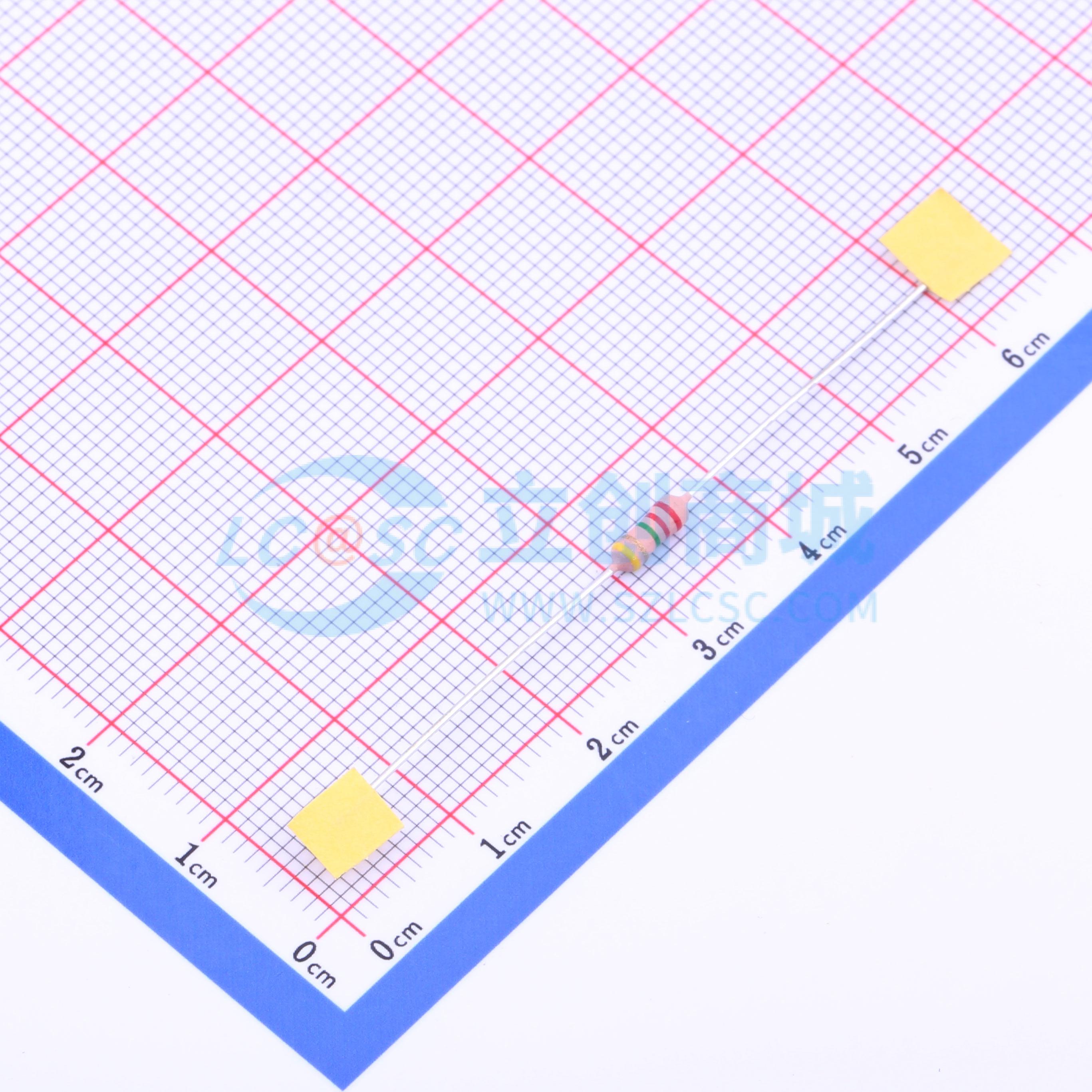 点击查看大图 RI40-1/4W-2.2MΩ±5%T实物图