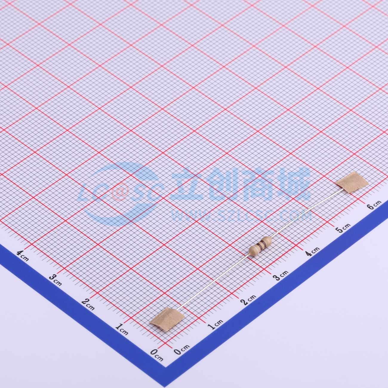 点击查看大图 CF1/4W-910Ω±5%T52实物图