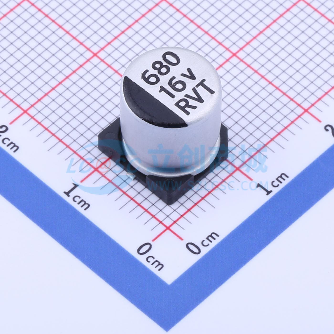 点击查看大图 RVT1C681M1010 680UF 16V实物图