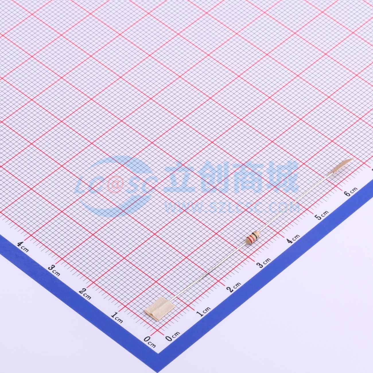点击查看大图 CF1/6W-22Ω±5%T52实物图