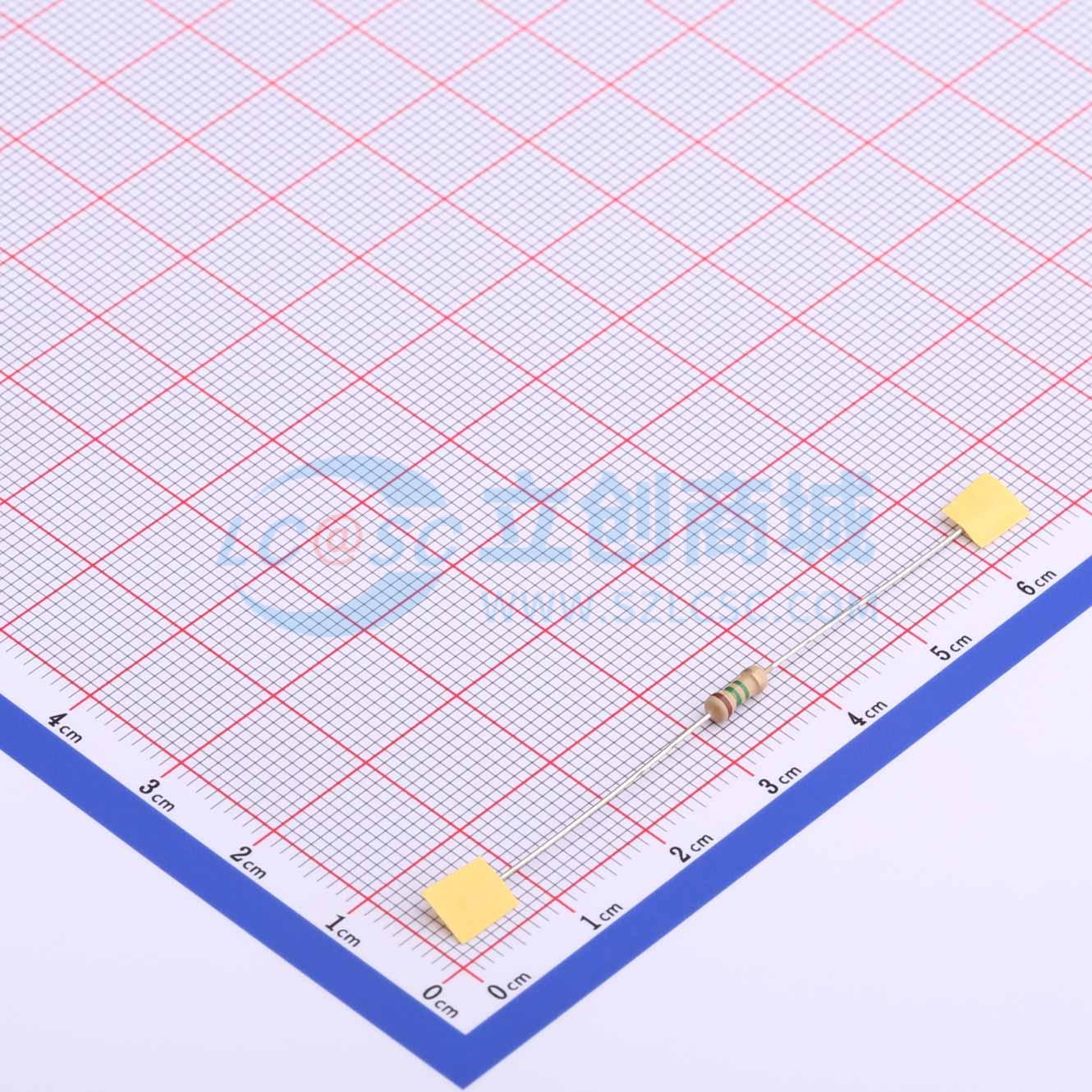 点击查看大图 CF1/4W-1.5MΩ±5%T52实物图
