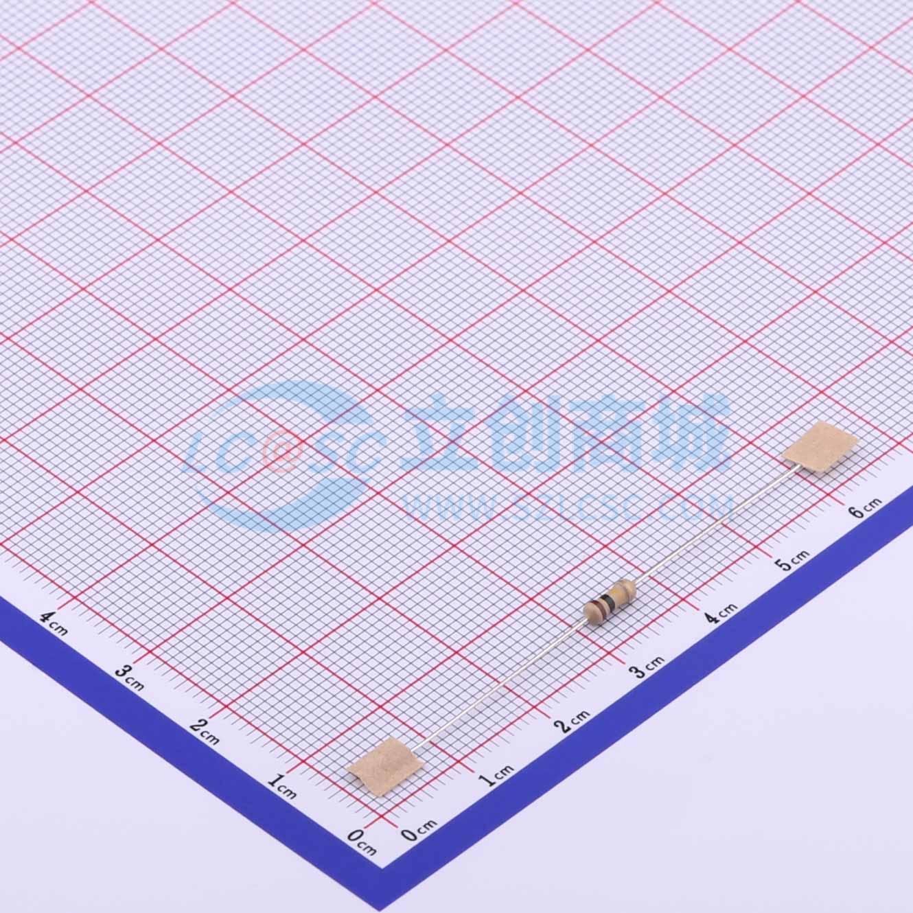 点击查看大图 CF1/4W-100KΩ±5%T52实物图