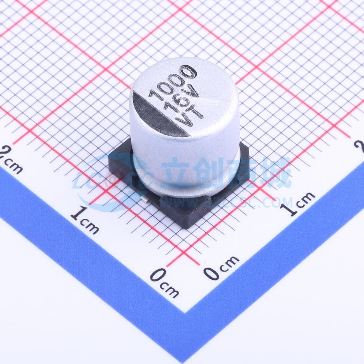 点击查看大图 RVT1C102M1010 1000UF 16V实物图