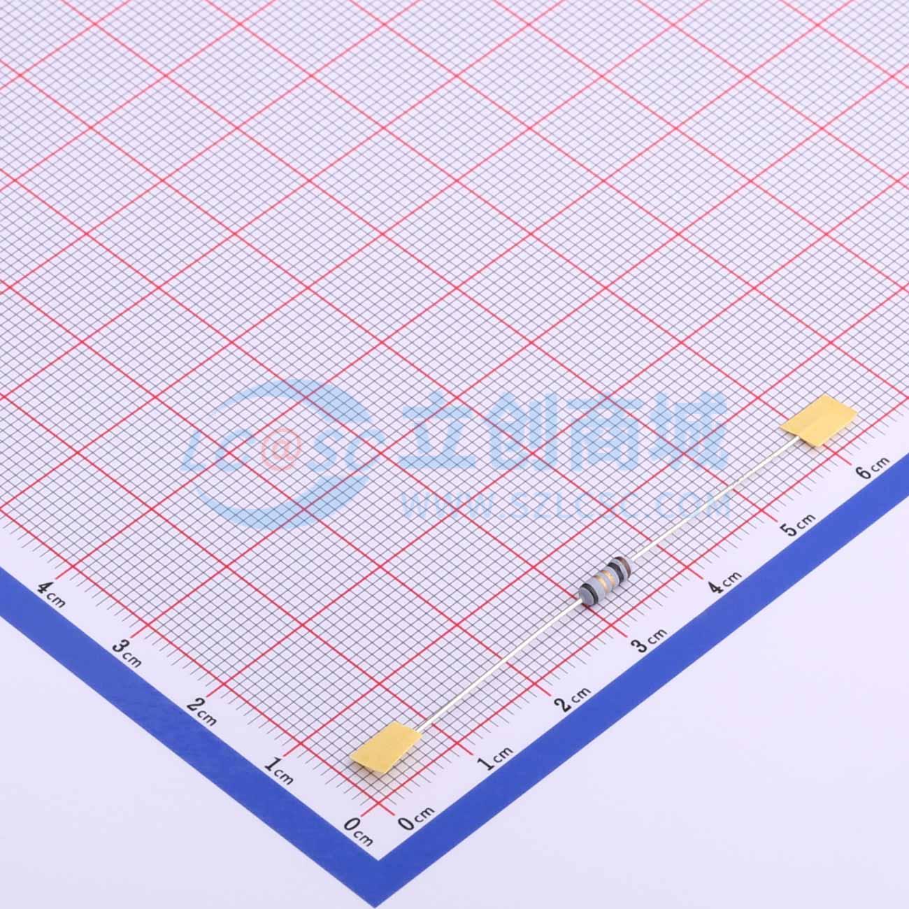 点击查看大图 KNP1/4W-1Ω±5%T实物图