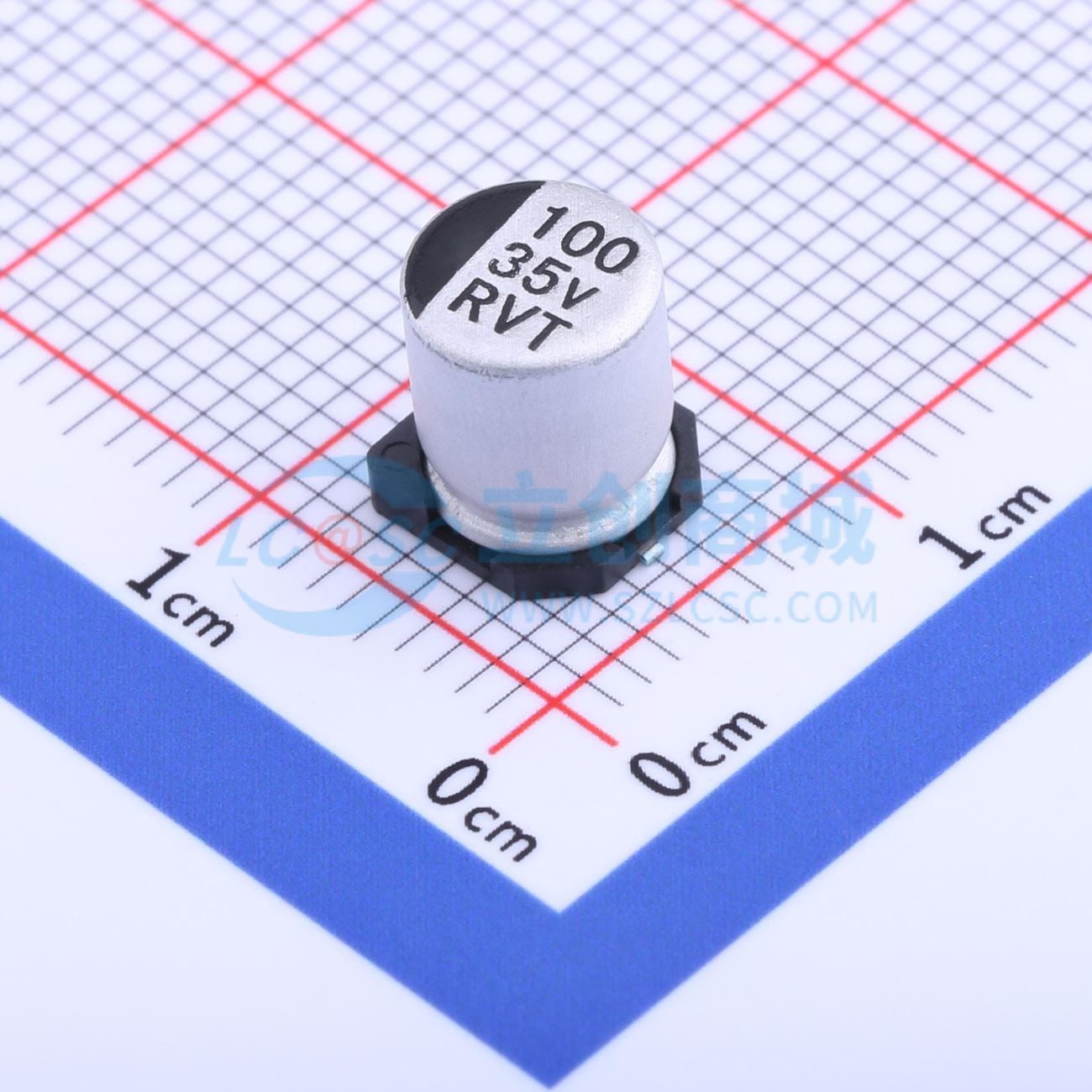 点击查看大图 RVT1V101M0607 100UF 35V实物图