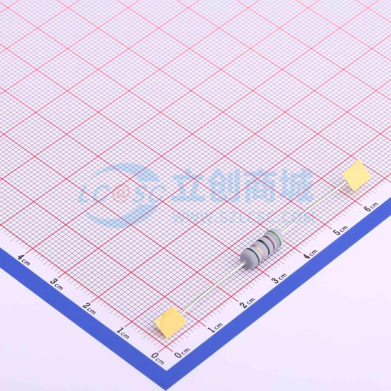 点击查看大图 KNP1W-51Ω±5%T实物图