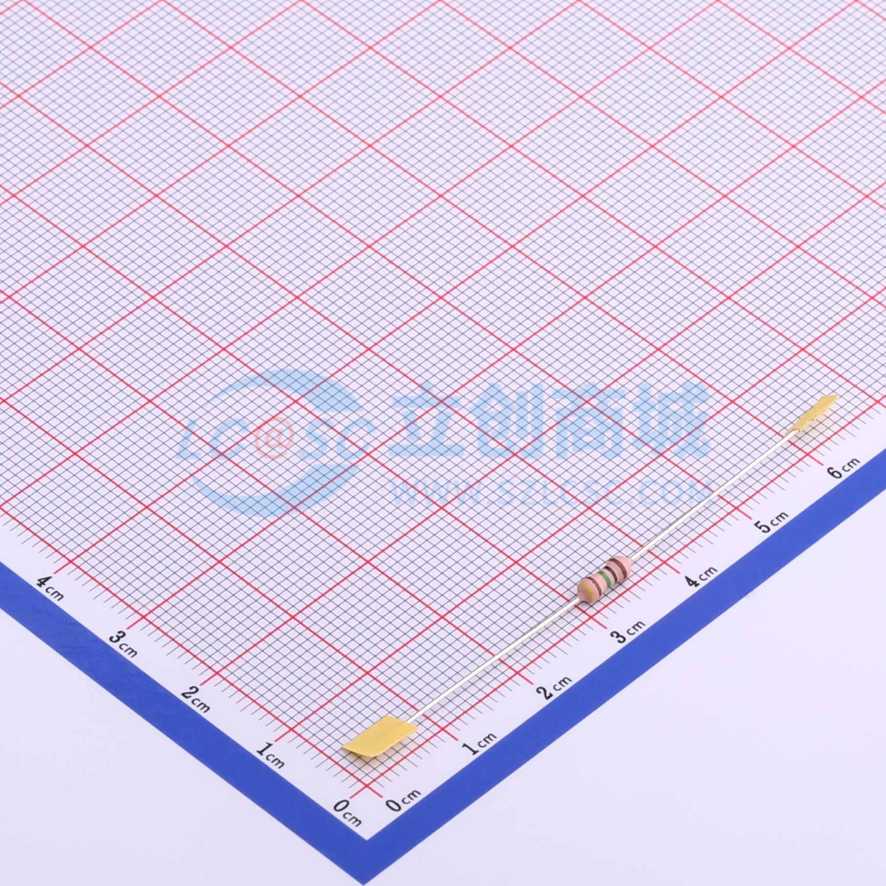 点击查看大图 RI40-1/4W-1MΩ±1%T实物图