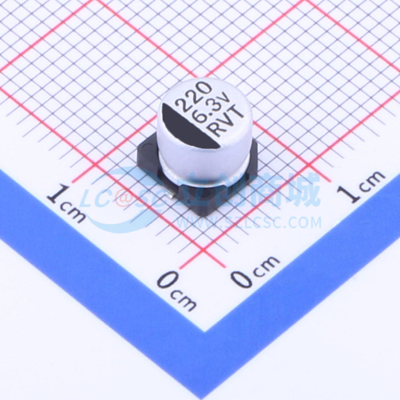 点击查看大图 RVT0J221M0605 220UF 6.3V实物图
