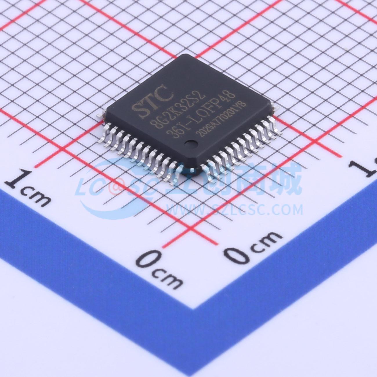 点击查看大图 STC8G2K32S2-36I-LQFP48实物图