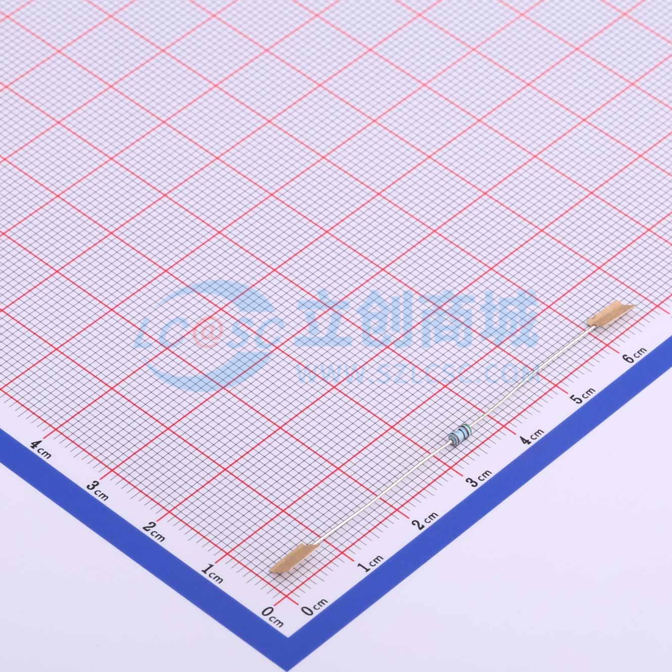 点击查看大图 MF1/8W-5.1Ω±1%T52实物图