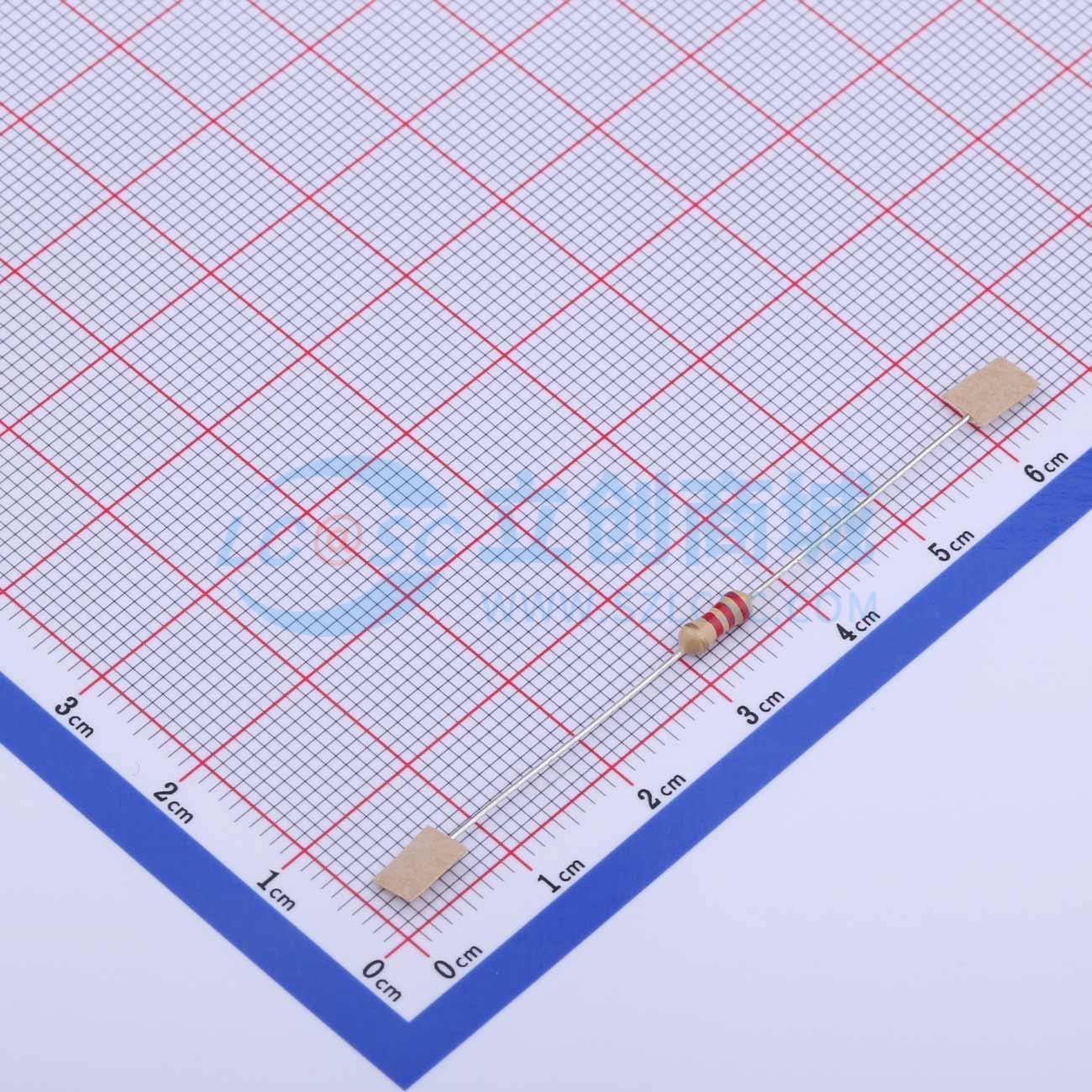 点击查看大图 CF1/4W-2.2KΩ±5%T52实物图