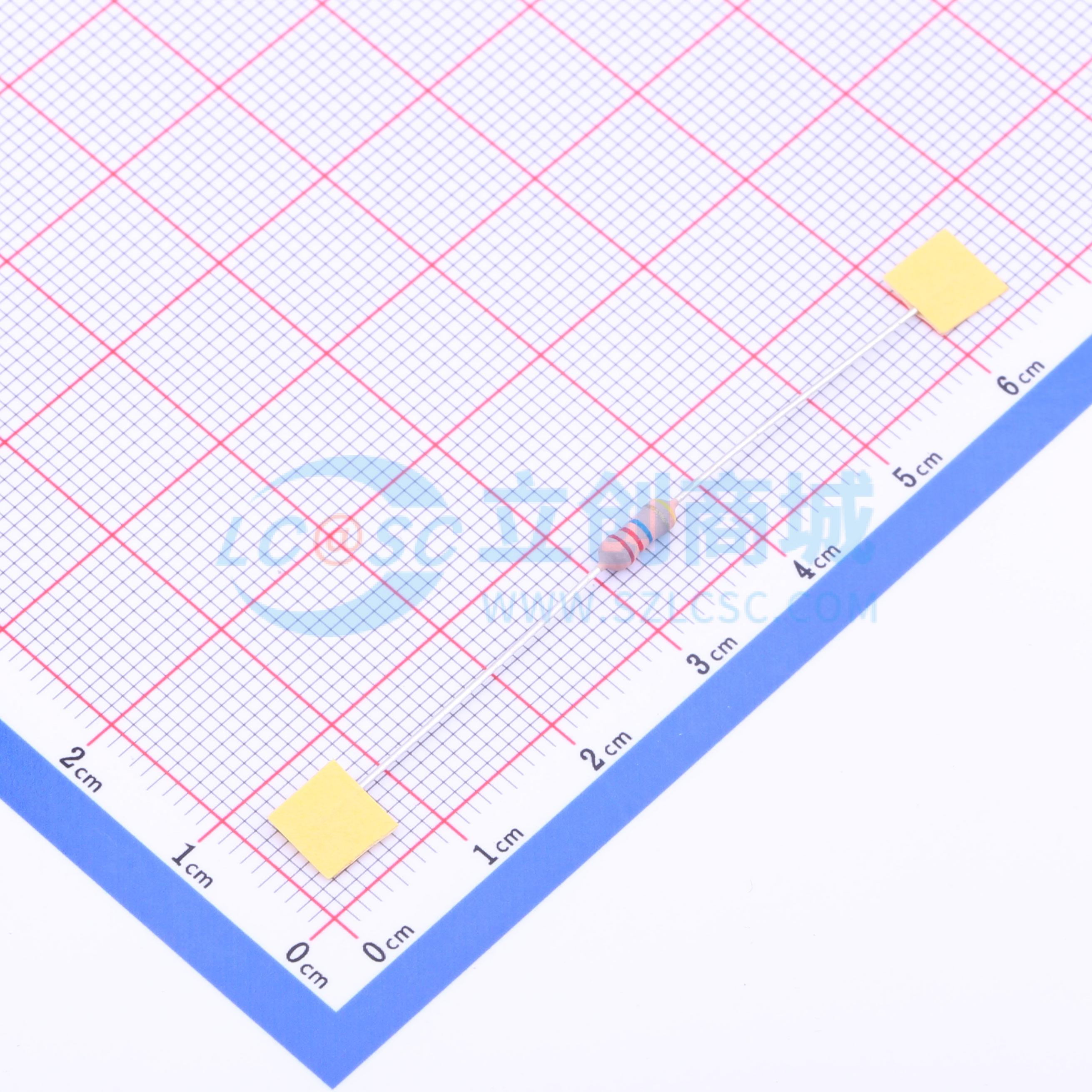 点击查看大图 RI40-1/4W-22MΩ±5%T实物图