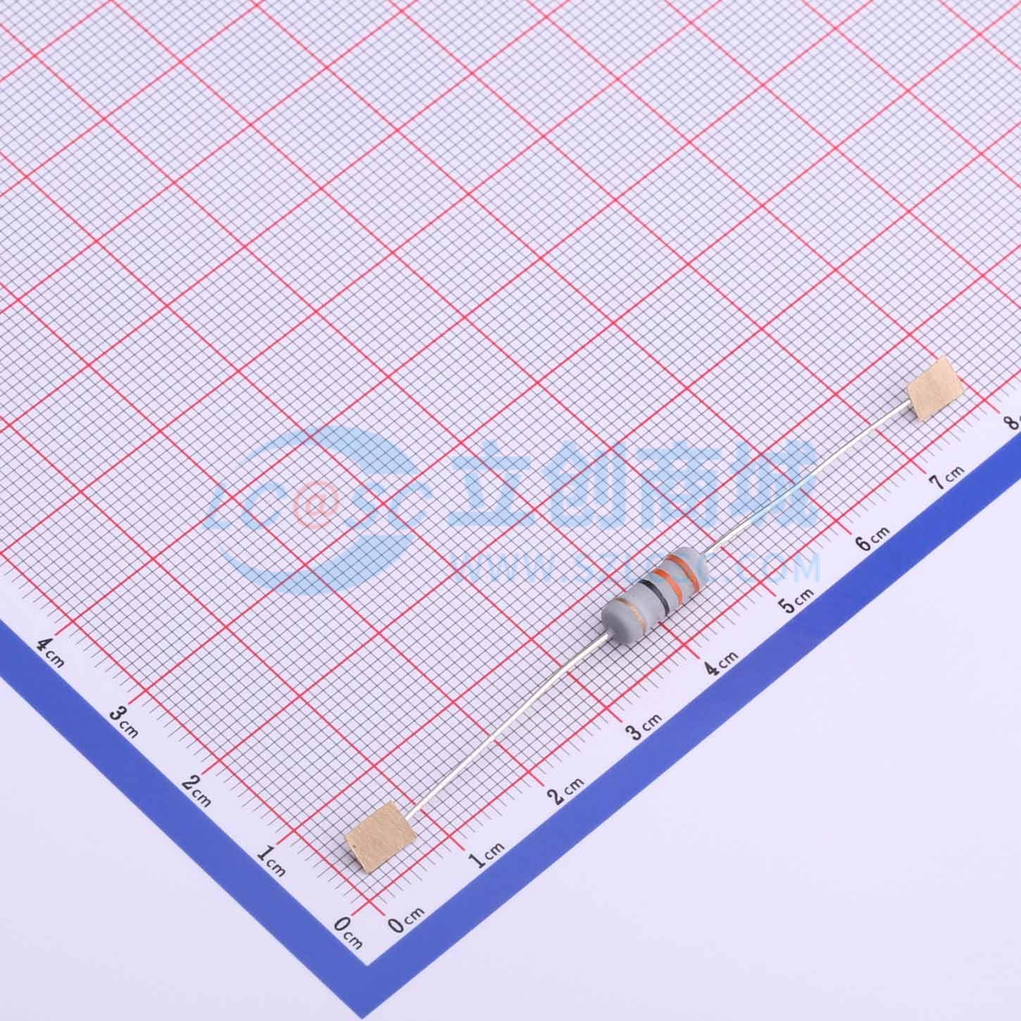 点击查看大图 MOF1W-33Ω±5%T实物图
