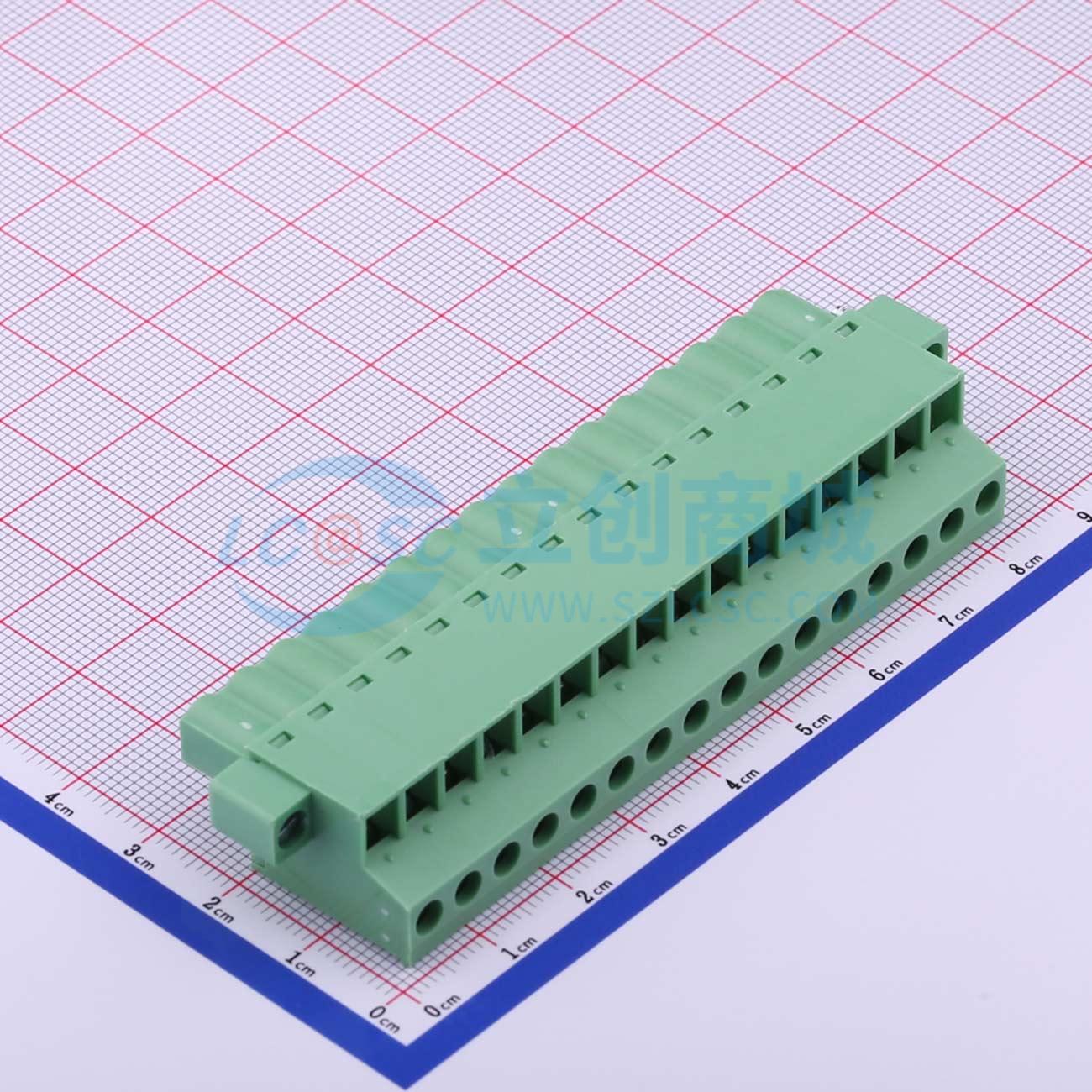 DB2EKCM-5.08-16P-GN-S实物图