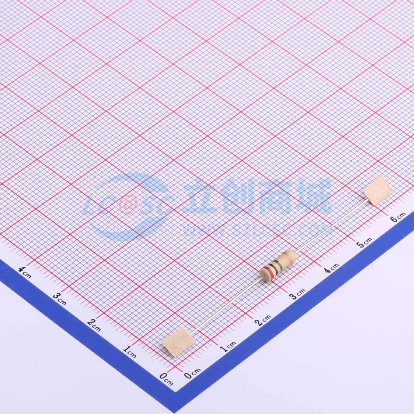 点击查看大图 CF1/2W-2MΩ±5%T52实物图