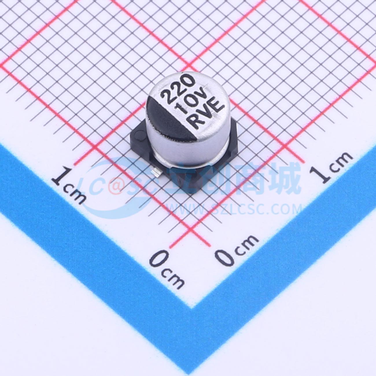 点击查看大图 RVE1A221M0605实物图