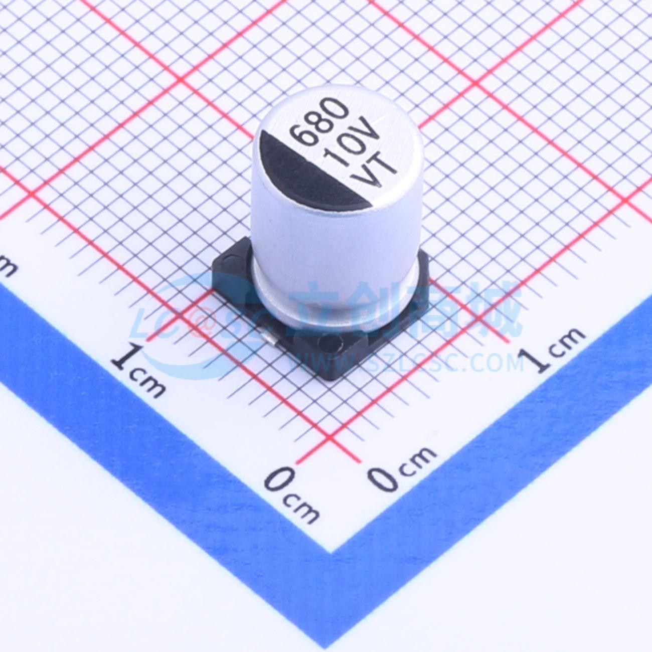 点击查看大图 RVT1A681M0810 680UF 10V实物图