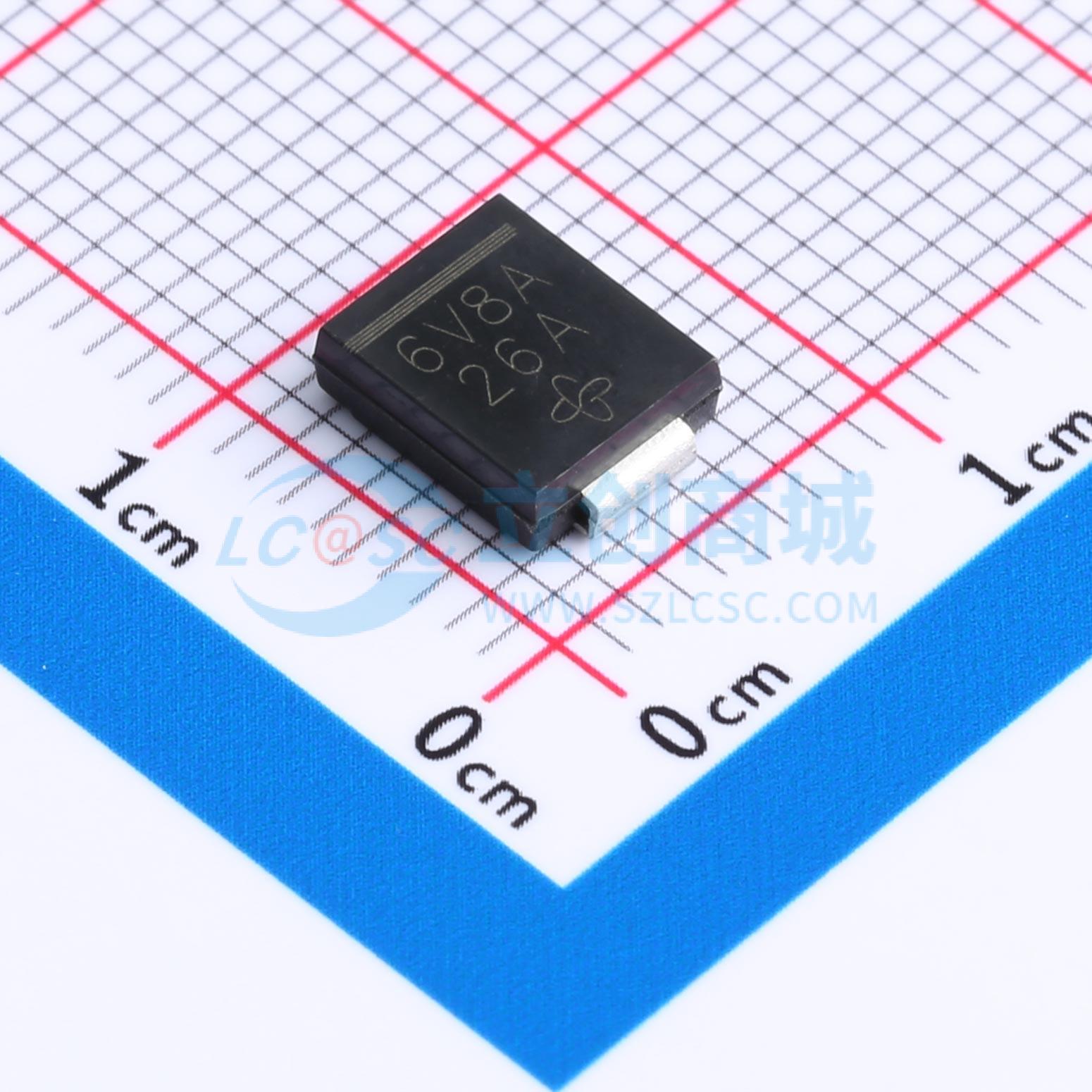 点击查看大图 1.5SMC6.8A-E3/57T实物图