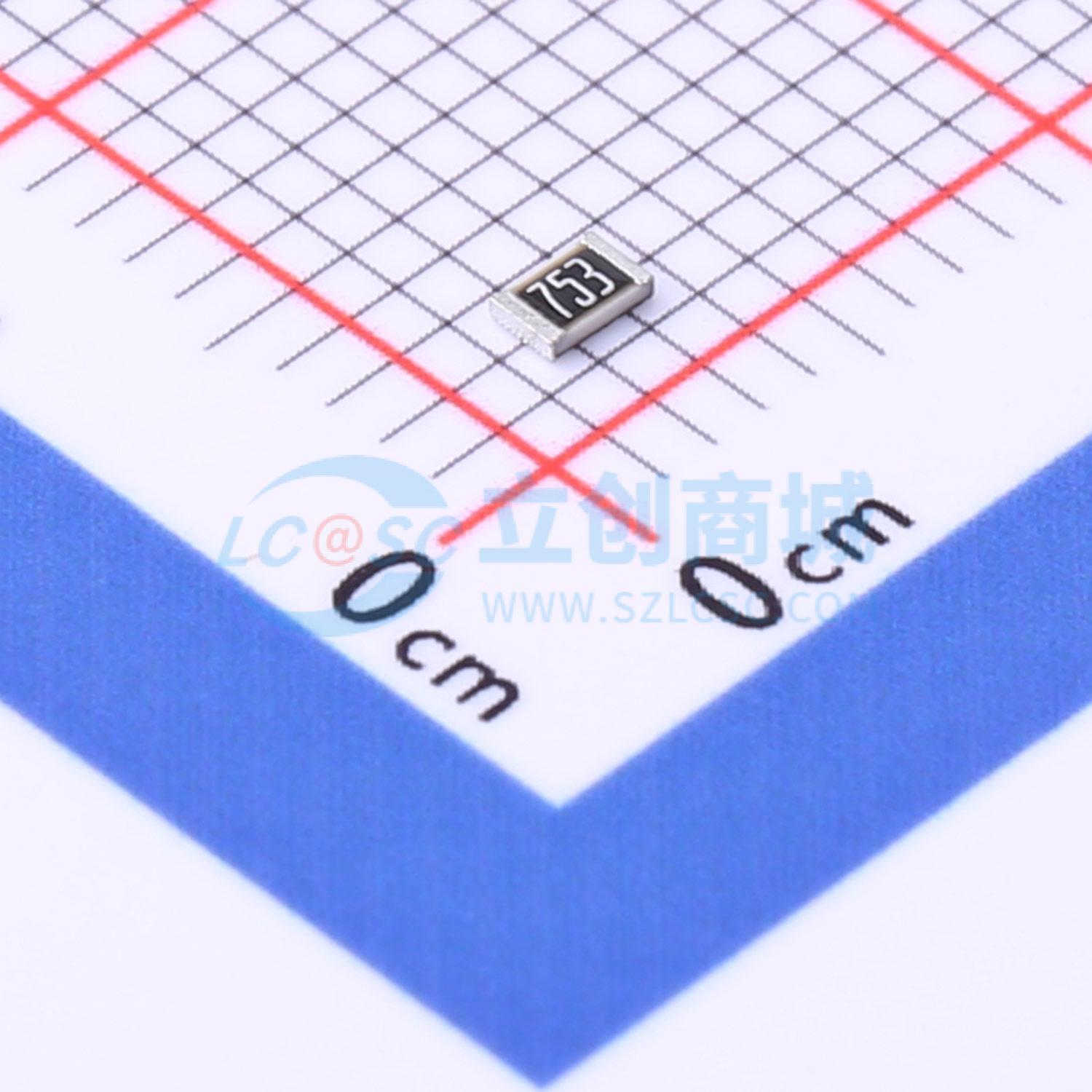 点击查看大图 PTFR0805B75K0P9实物图