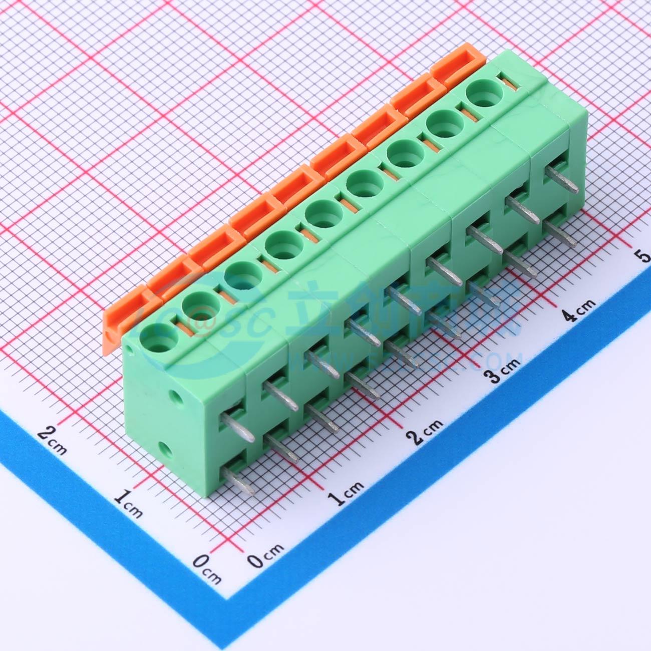 点击查看大图 DB142R-5.08-9P-GN实物图