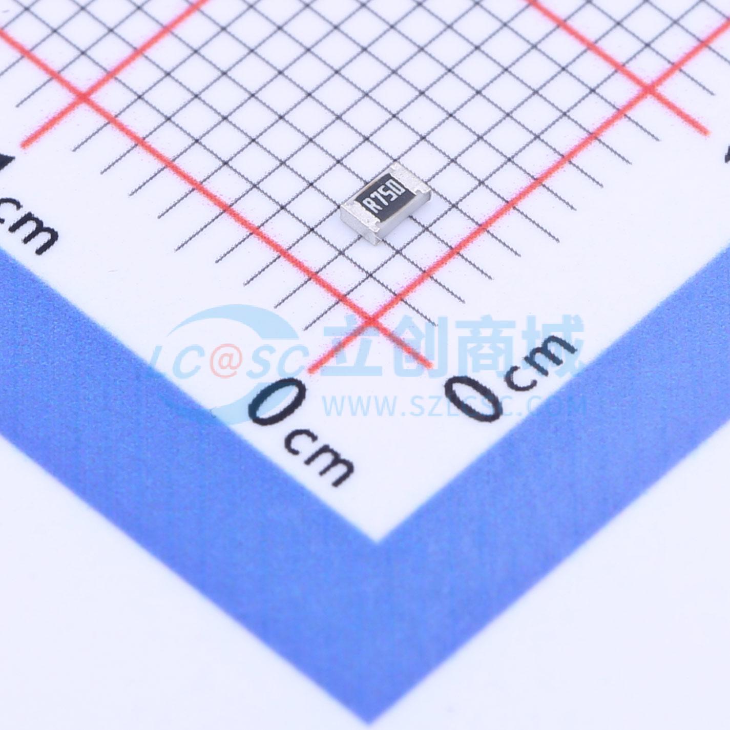 点击查看大图 FRL0805JR750TS实物图