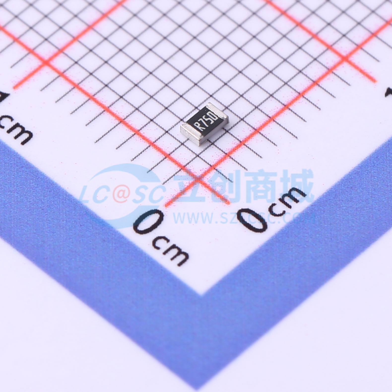 点击查看大图 CR0805F8R750G实物图