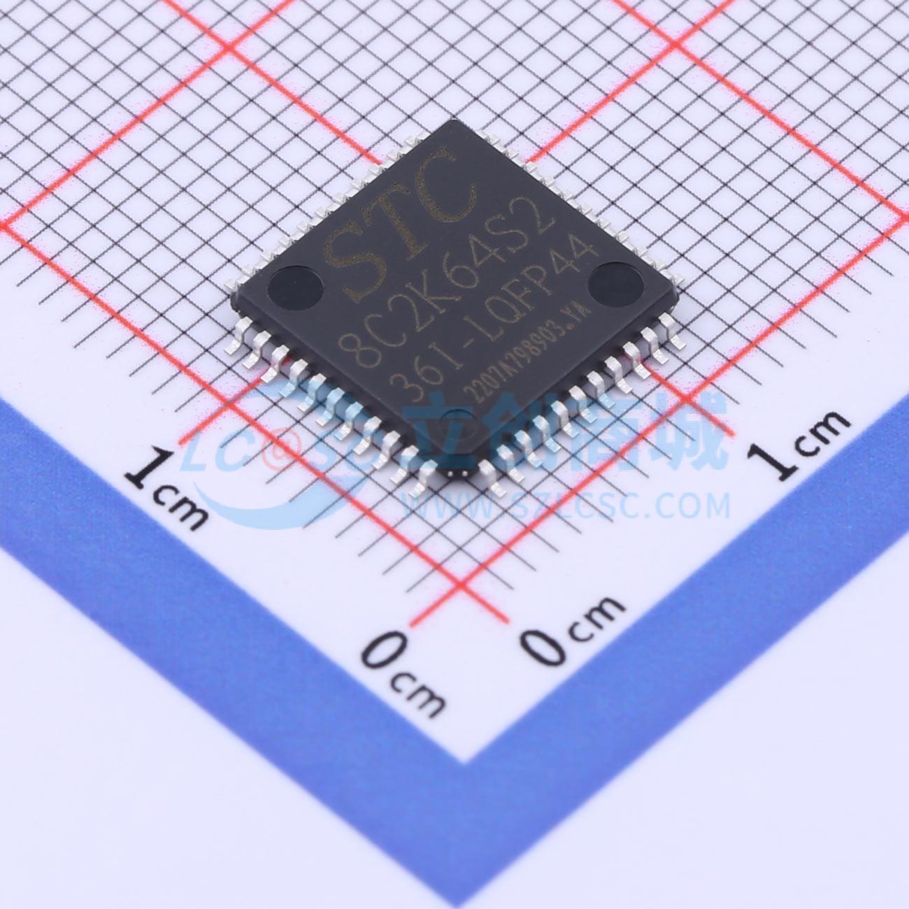 点击查看大图 STC8C2K64S2-36I-LQFP44实物图
