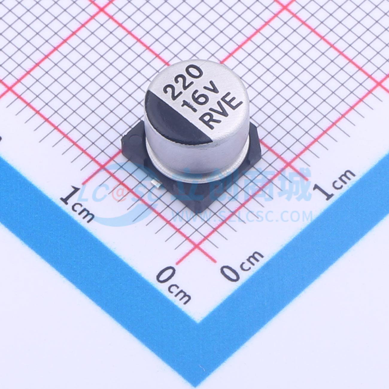 点击查看大图 RVE1C221M0806实物图