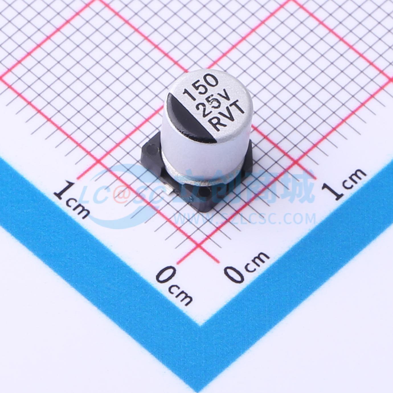 点击查看大图 RVT1E151M0607实物图