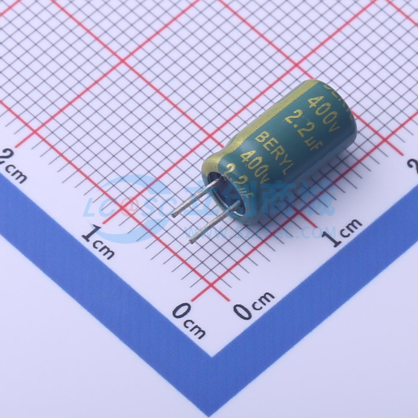 点击查看大图 RC400M2R2LC6.3*12TH-2A1E2R5L=5±0.5实物图