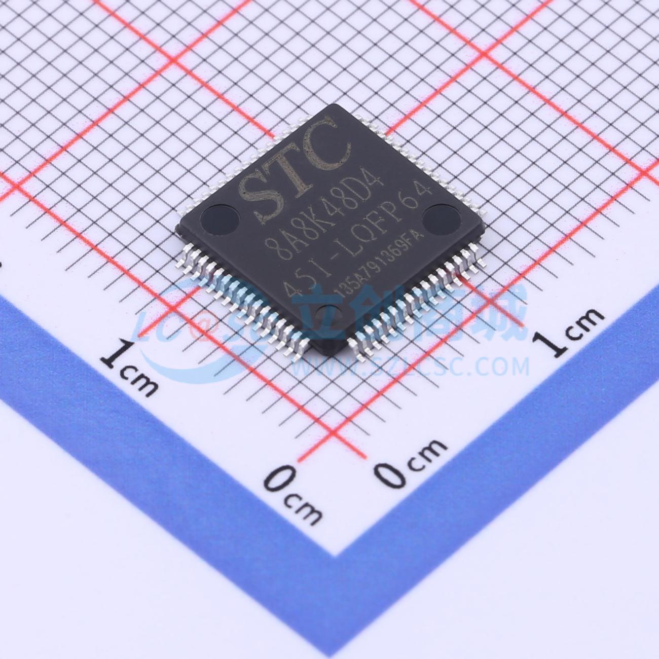 点击查看大图 STC8A8K48D4-45I-LQFP64实物图