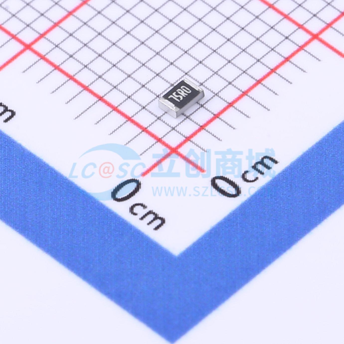 0805 ±1% 75Ω实物图
