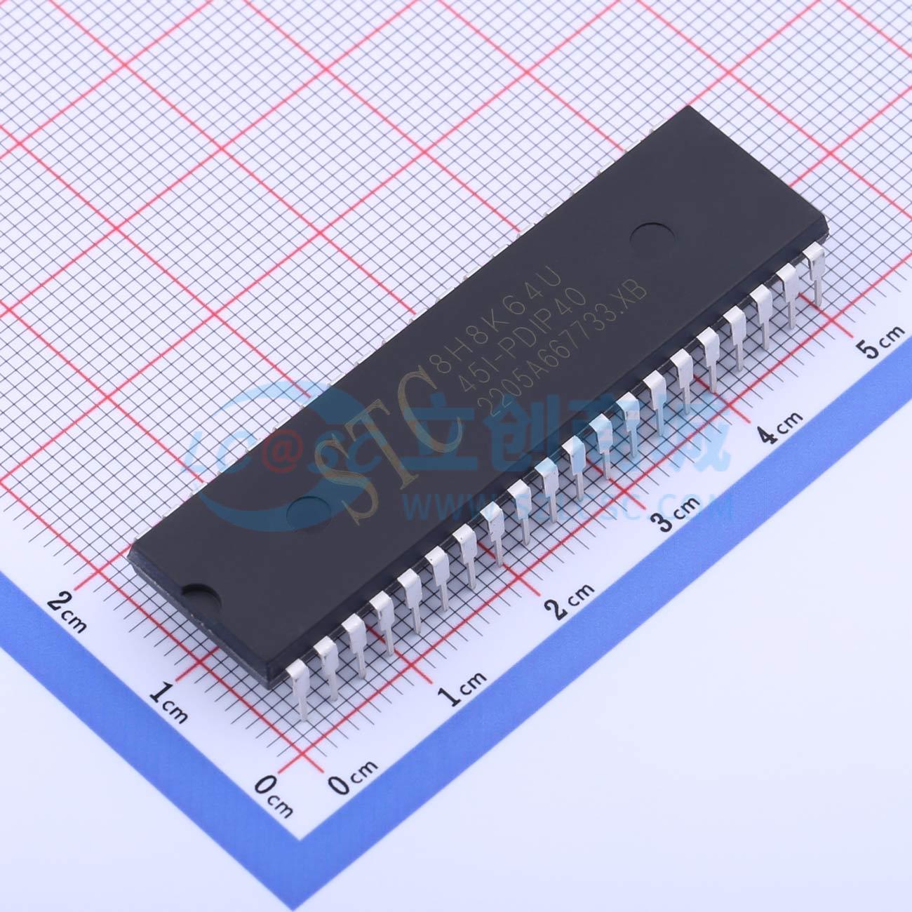 STC8H8K64U-45I-PDIP40实物图