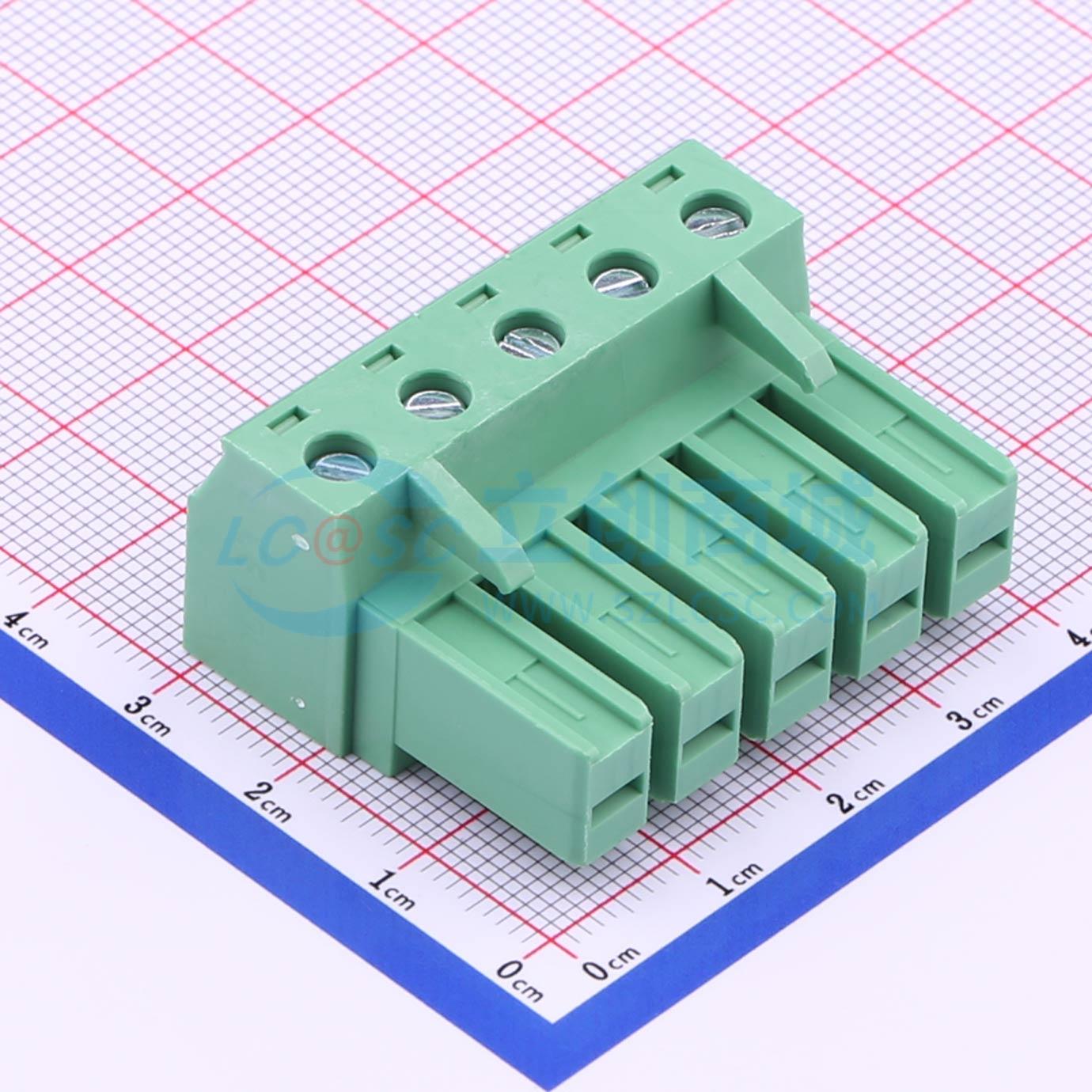 点击查看大图 KF2EDGSK-7.62-5P绿色实物图