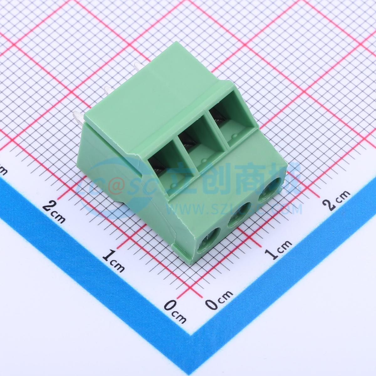 点击查看大图 DB129S-5.08-3P-GN-S实物图