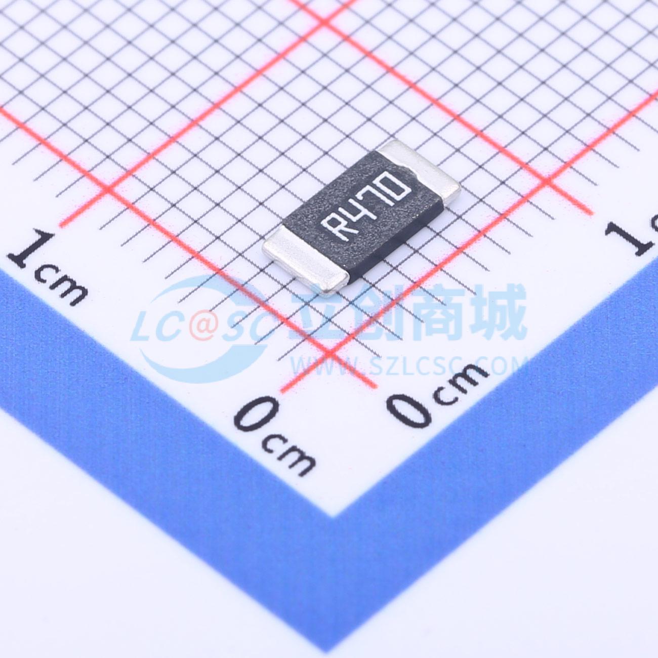 点击查看大图 HoJLR2512-2W-470mR-1%-75ppm实物图