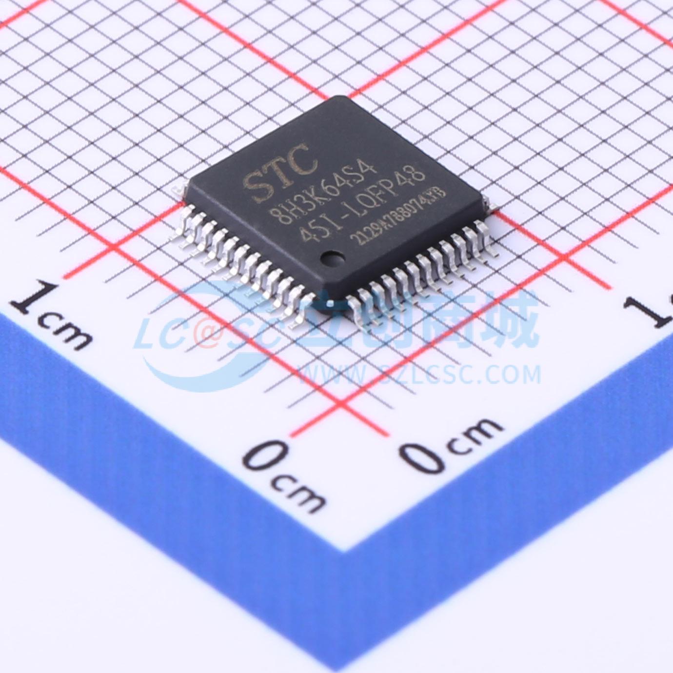 点击查看大图 STC8H3K64S4-45I-LQFP48实物图