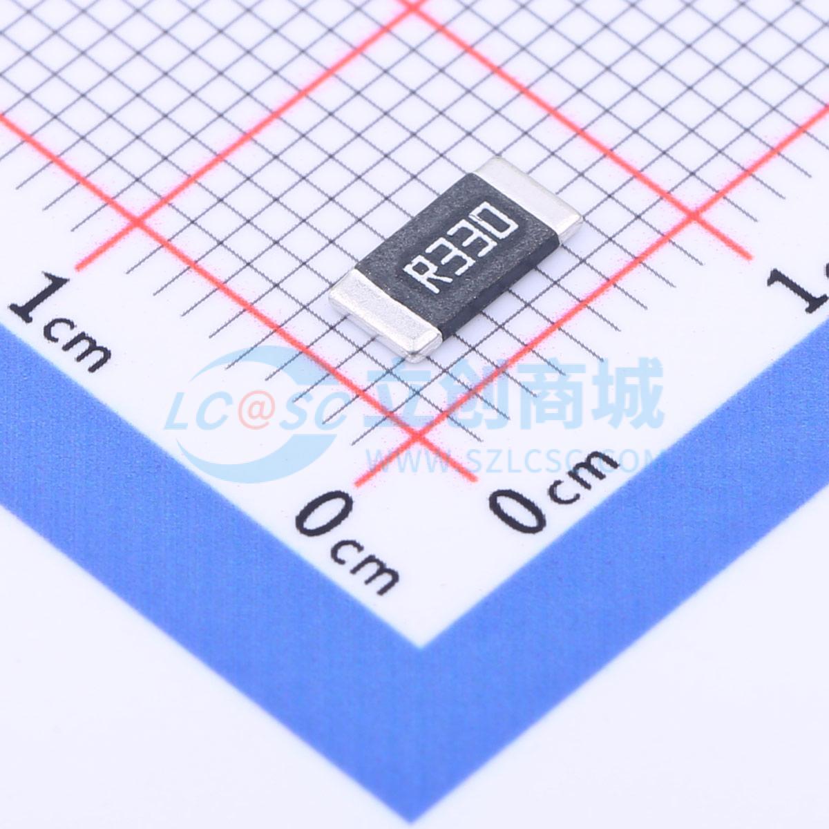 点击查看大图 HoJLR2512-2W-330mR-1%-75ppm实物图
