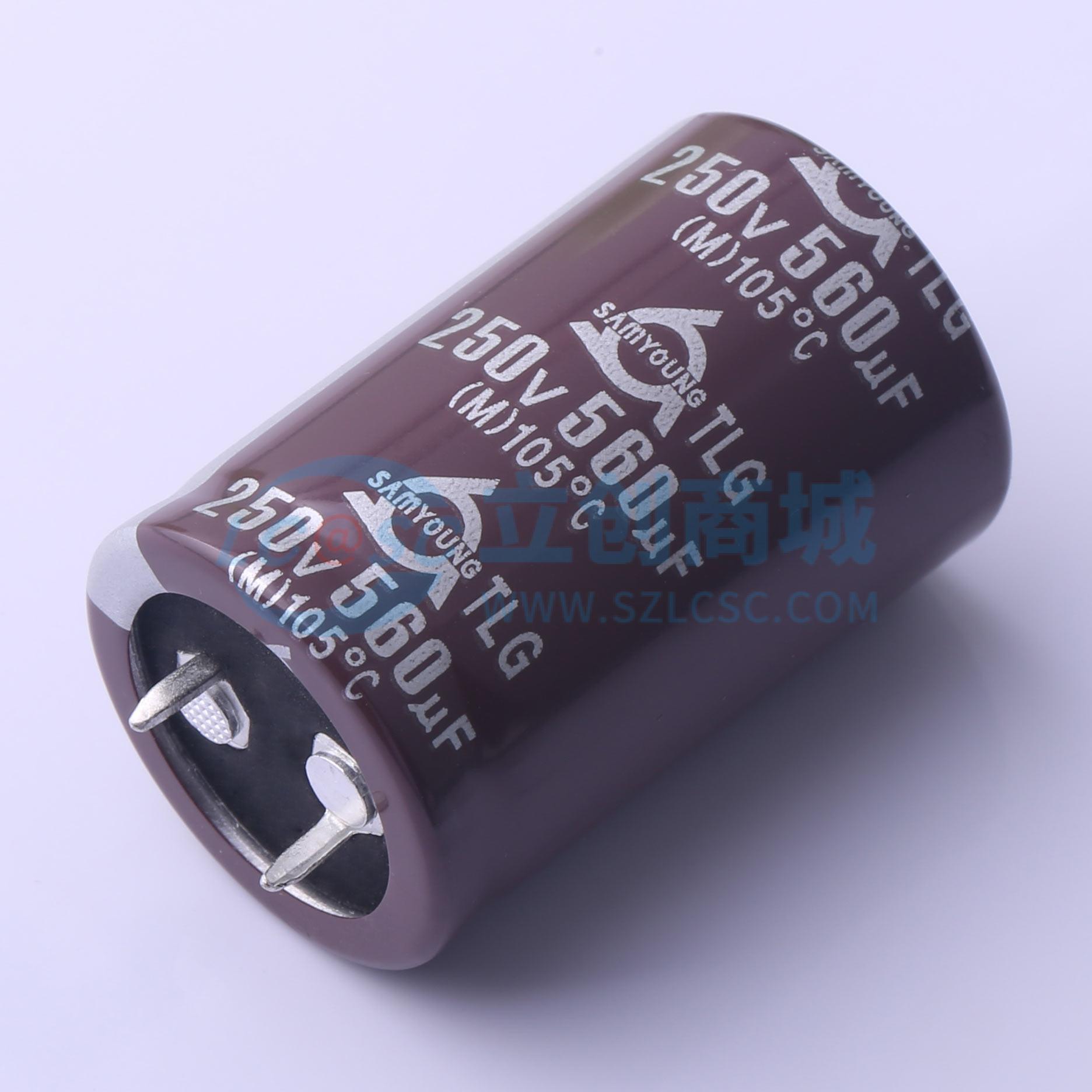 点击查看大图 TLG250V560M25.4*40 V实物图