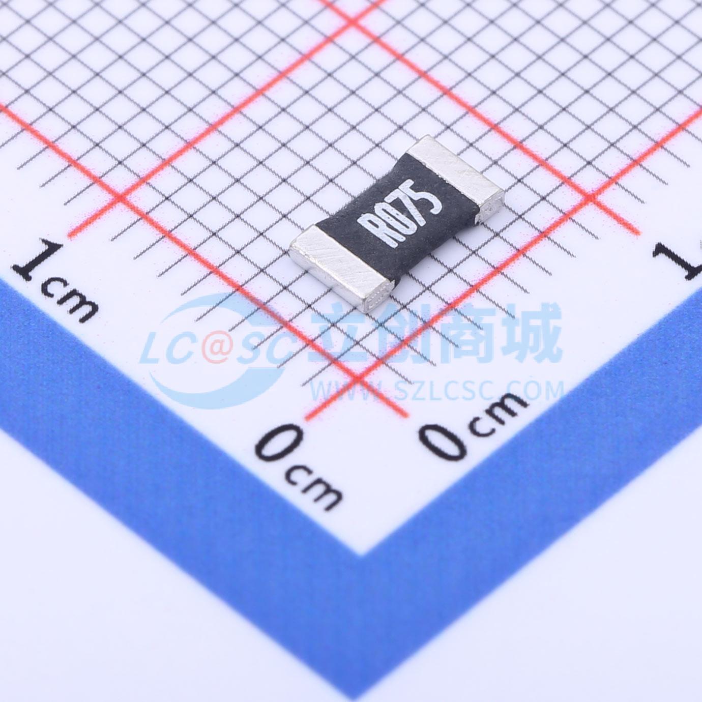 点击查看大图 HoLR2512-1.5W-75mR-1%-15ppm实物图