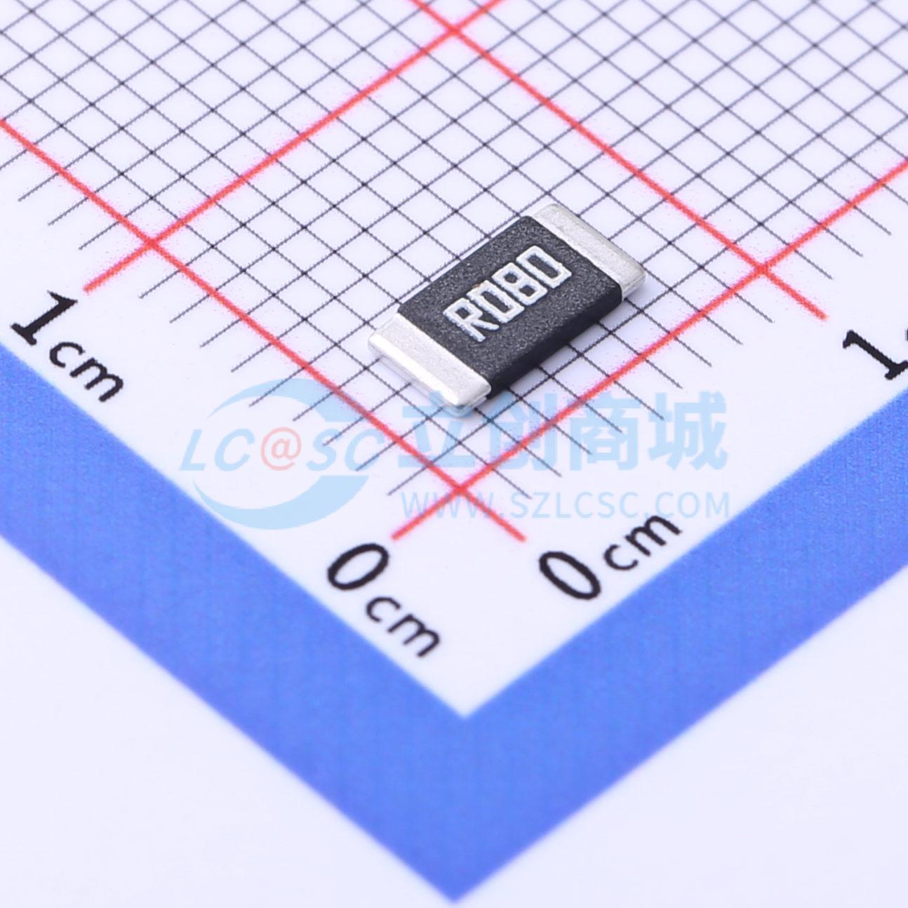 点击查看大图 HoJLR2512-2W-80mR-1%-75ppm实物图