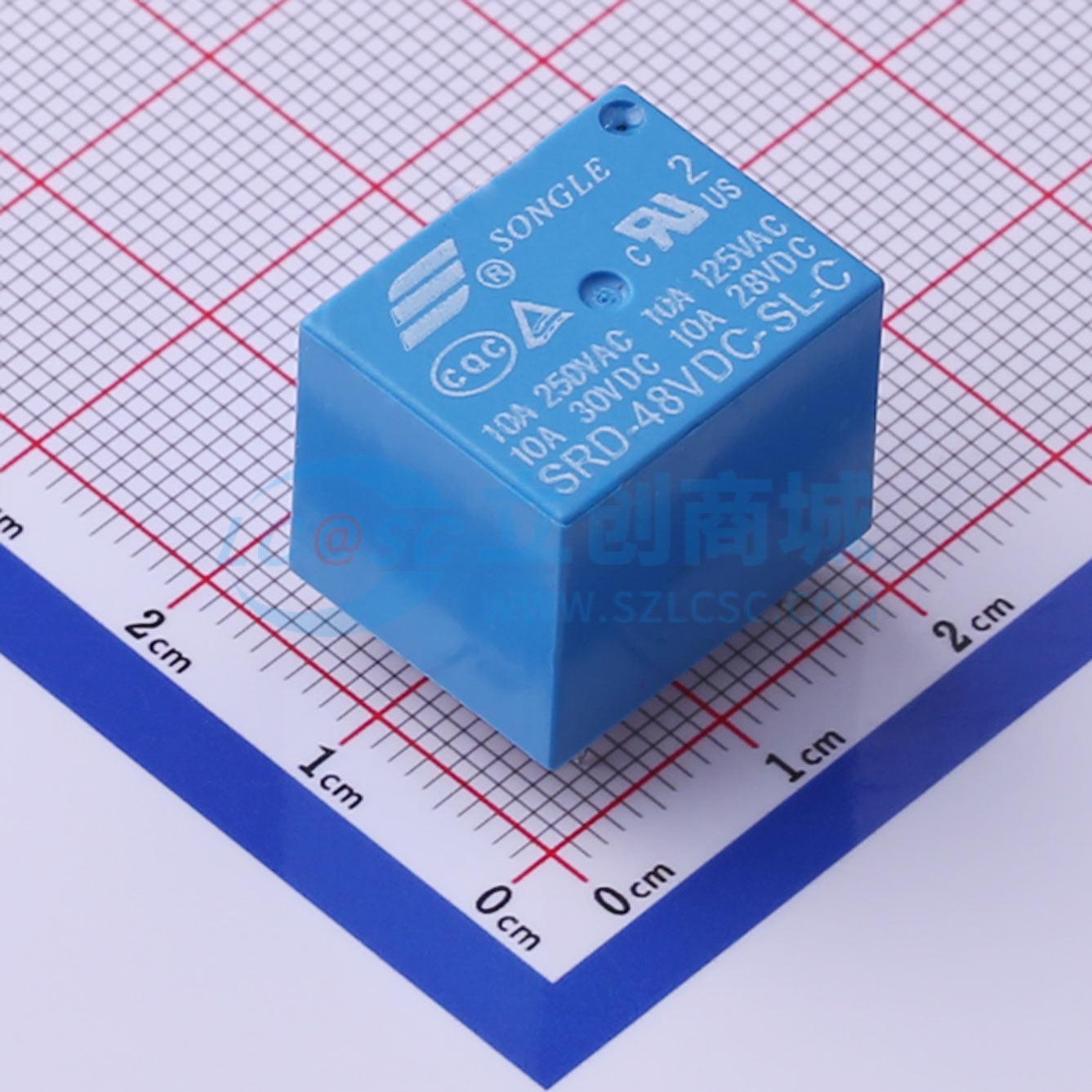 SRD-48VDC-SL-C中文资料_最新报价_数据手册下载_松乐-功率继电器-立创商城