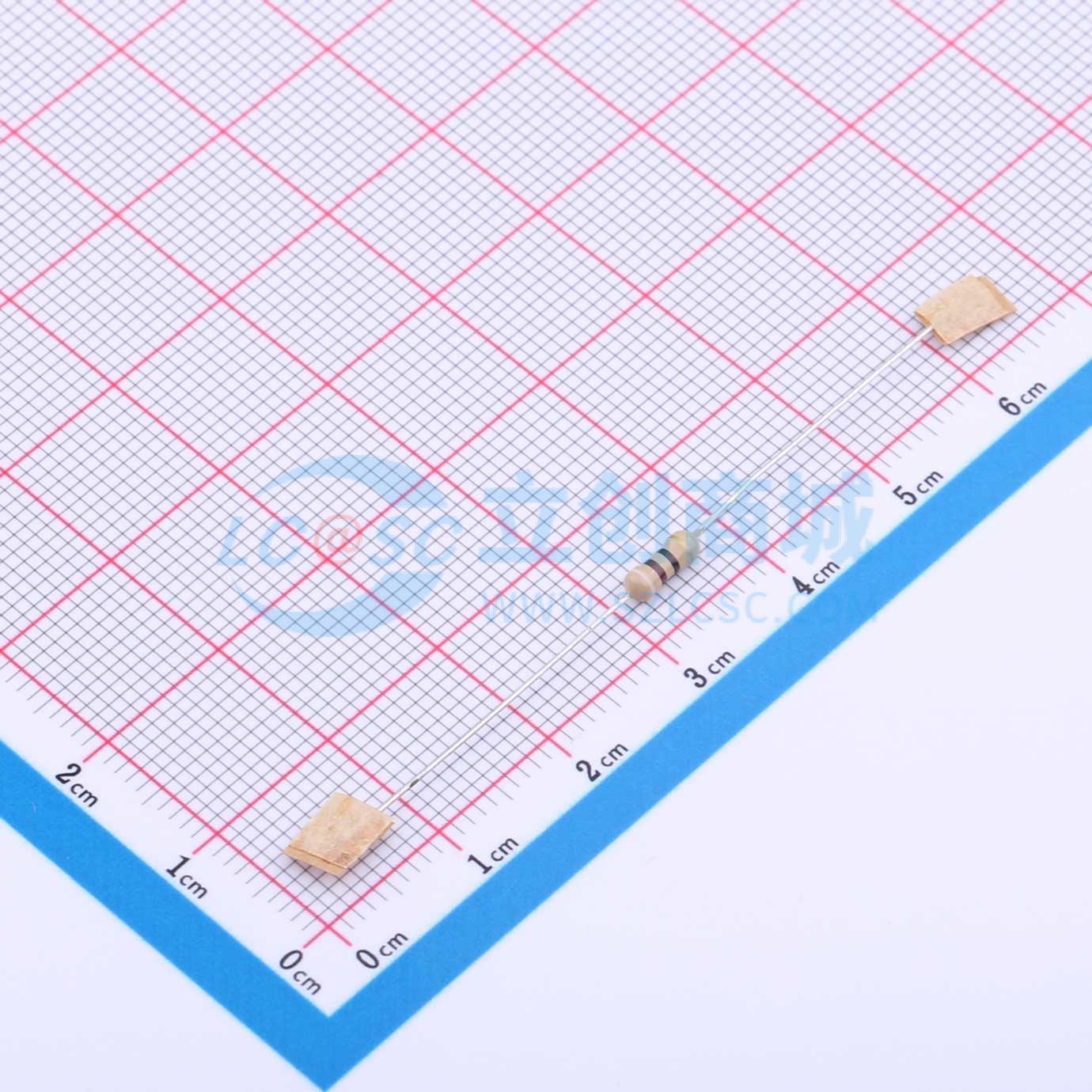 点击查看大图 CR1/4W-91Ω±5%-OT52实物图