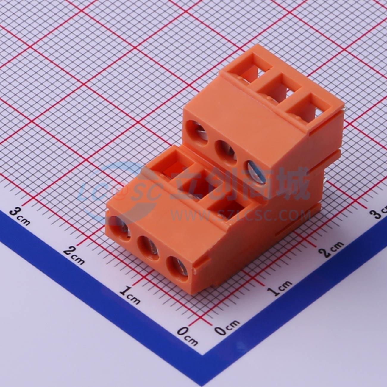 点击查看大图 DB128B-5.08-2*3P-OG-S实物图